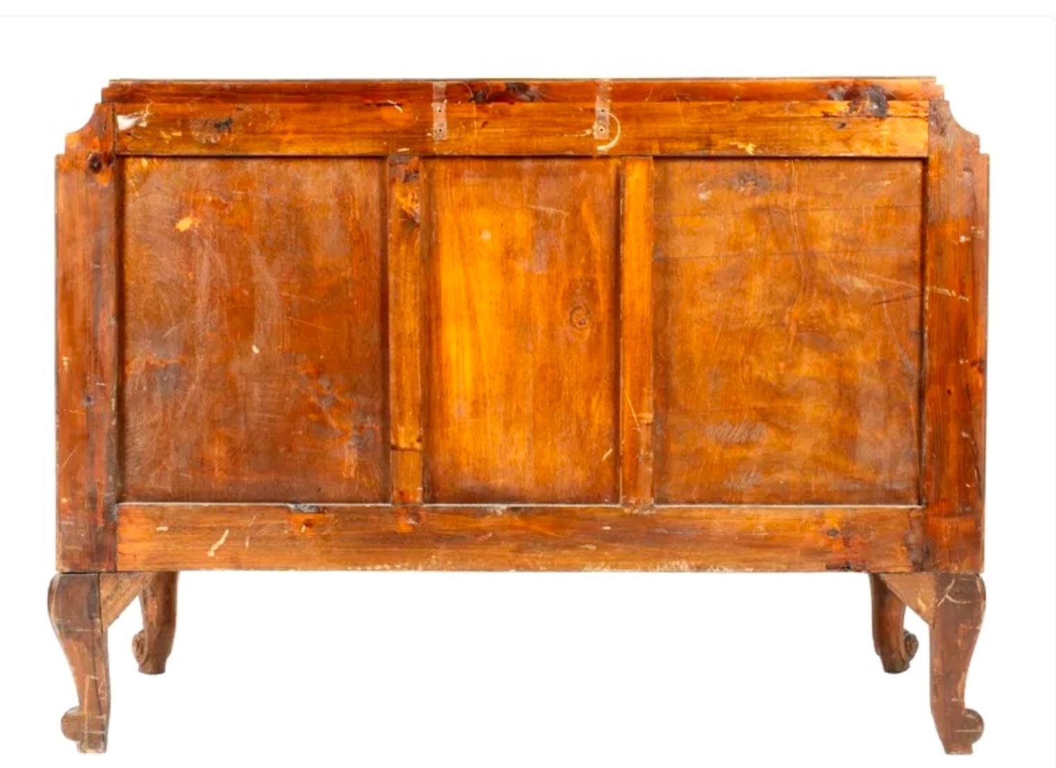 19th Century Austrian Carved Burlwood Commode