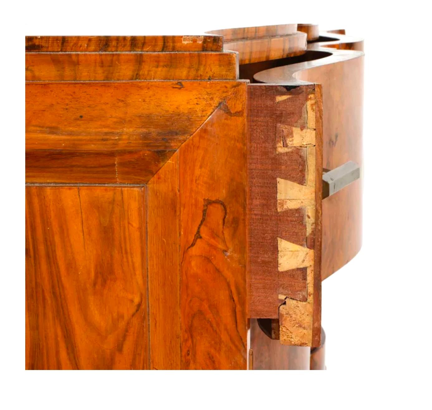 Wood Austrian Carved Burlwood Commode