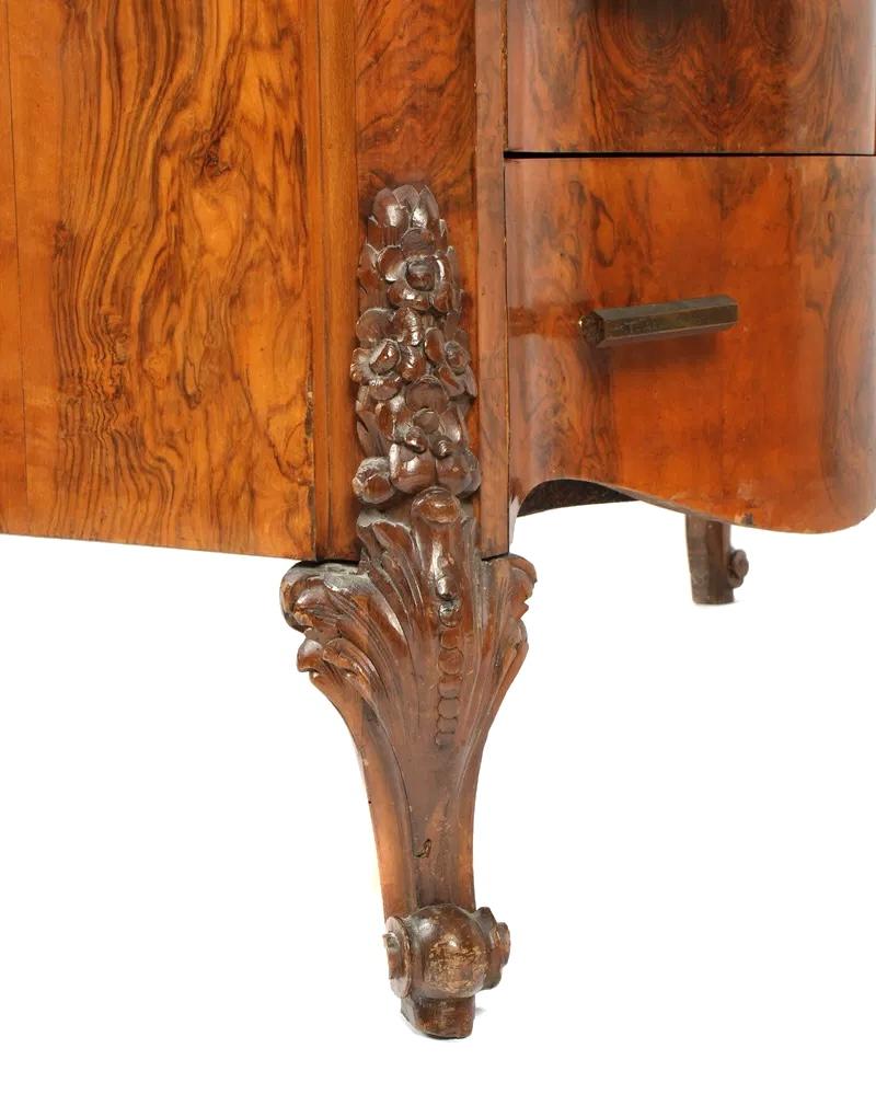 Austrian Carved Burlwood Commode 1
