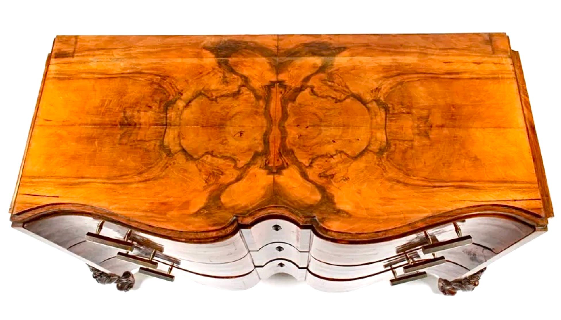 Austrian Carved Burlwood Commode 2