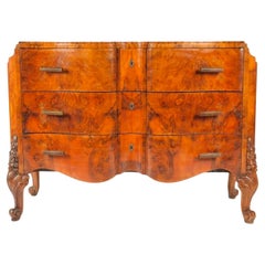 Austrian Carved Burlwood Commode