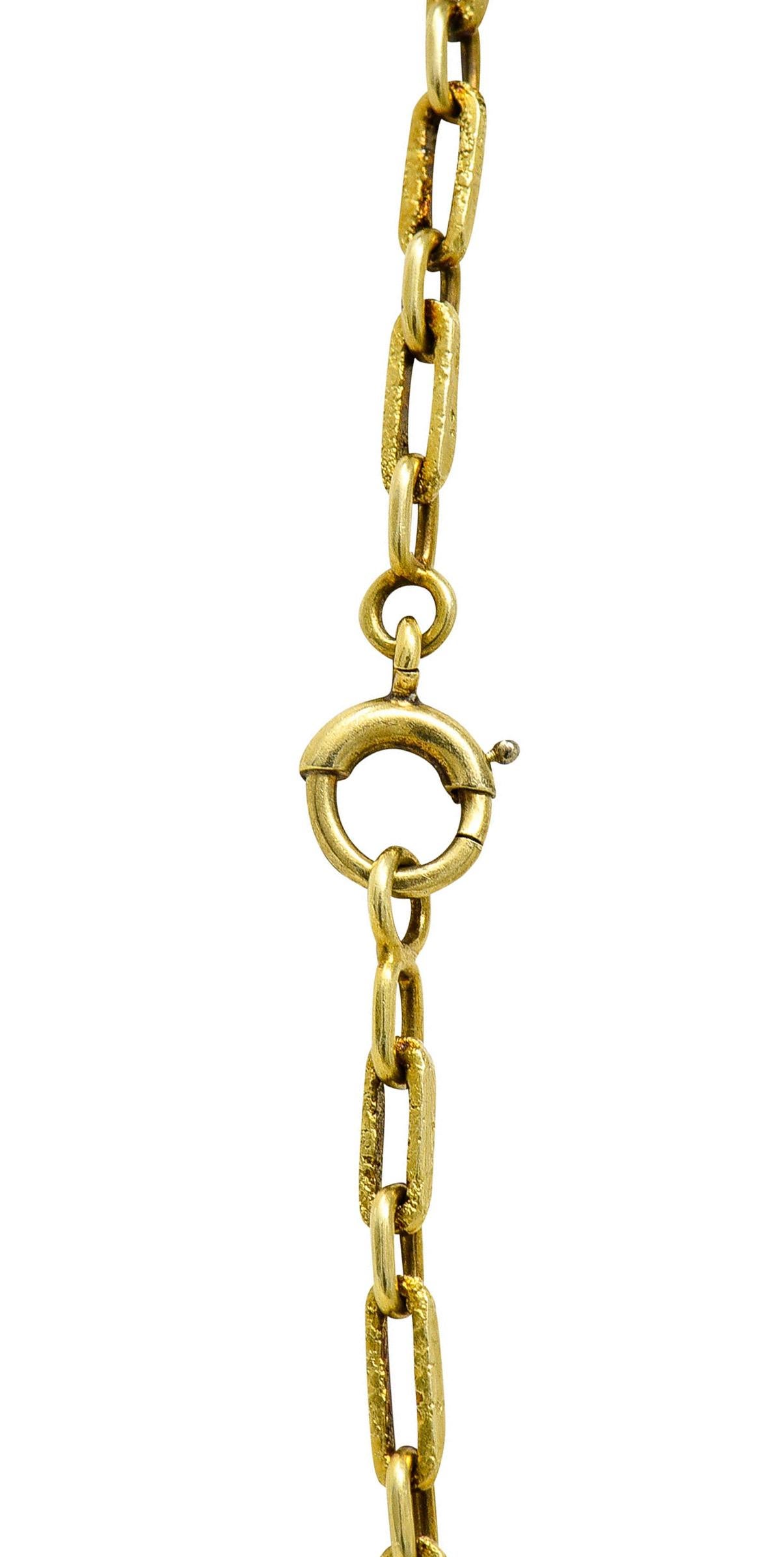 Art Deco Carved Jade Enamel 14 Karat Gold Drop Pendant Necklace 5