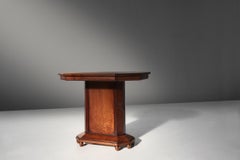 Art Deco carved oak Side Table, Belgium ca. 1920