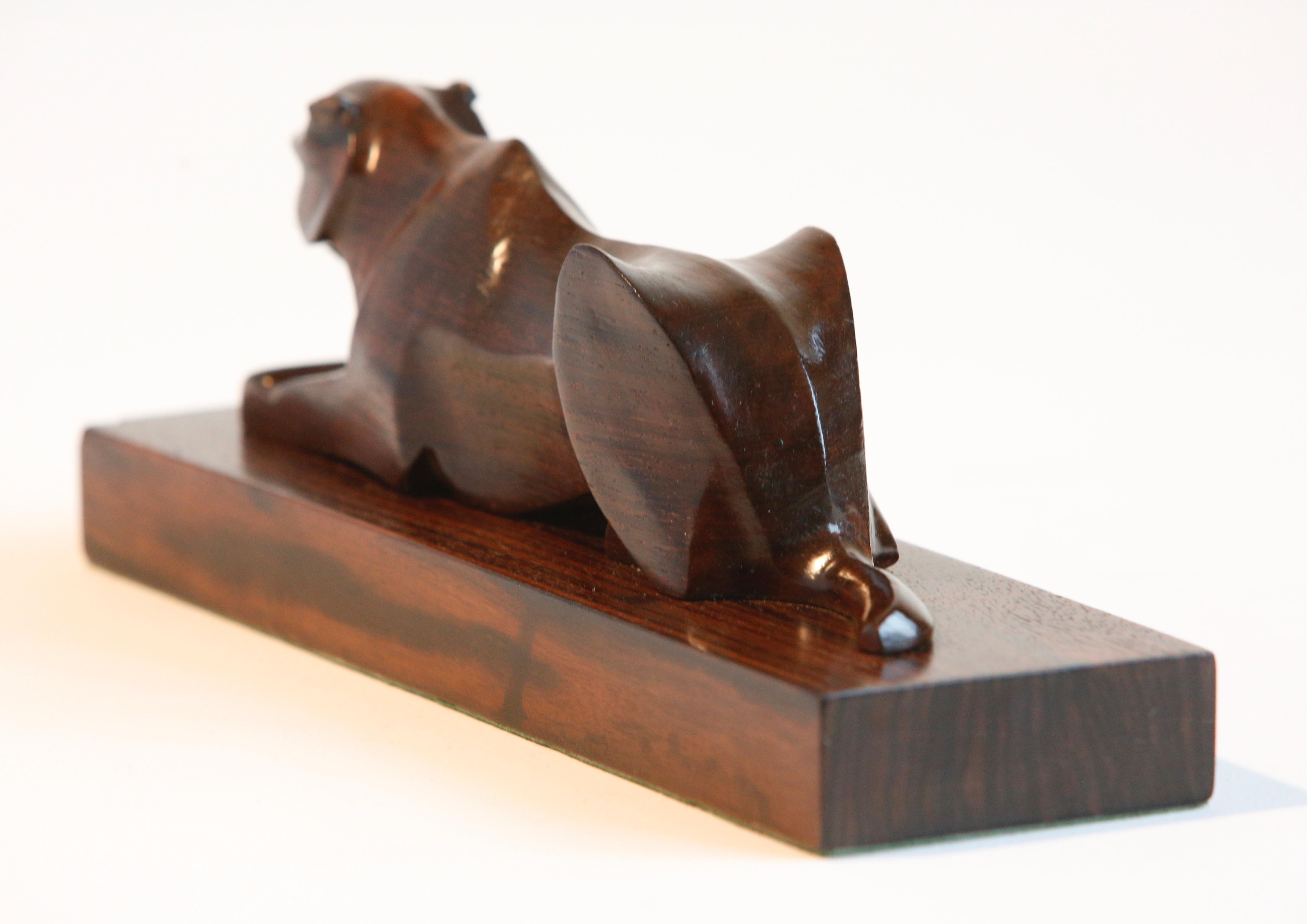 Sculpté à la main Art Deco Carved Panther French Sculpture en vente