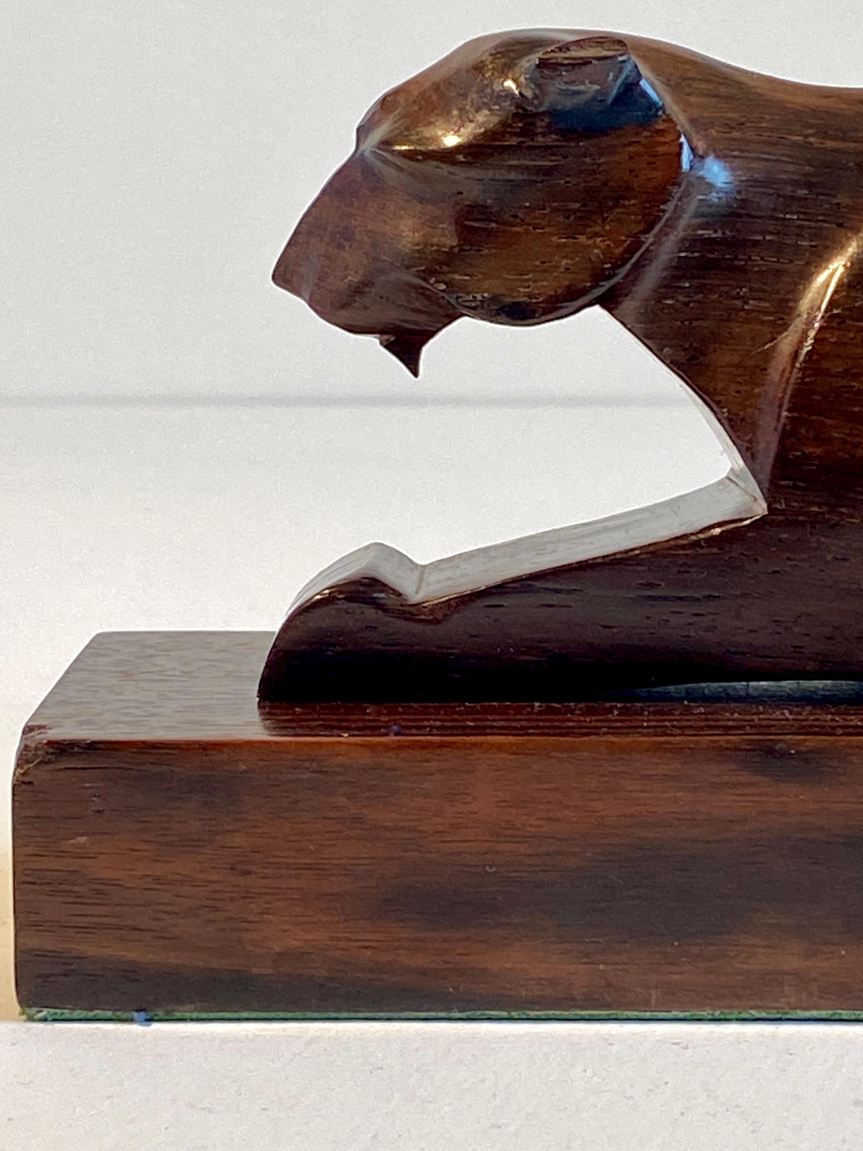 20ième siècle Art Deco Carved Panther French Sculpture en vente