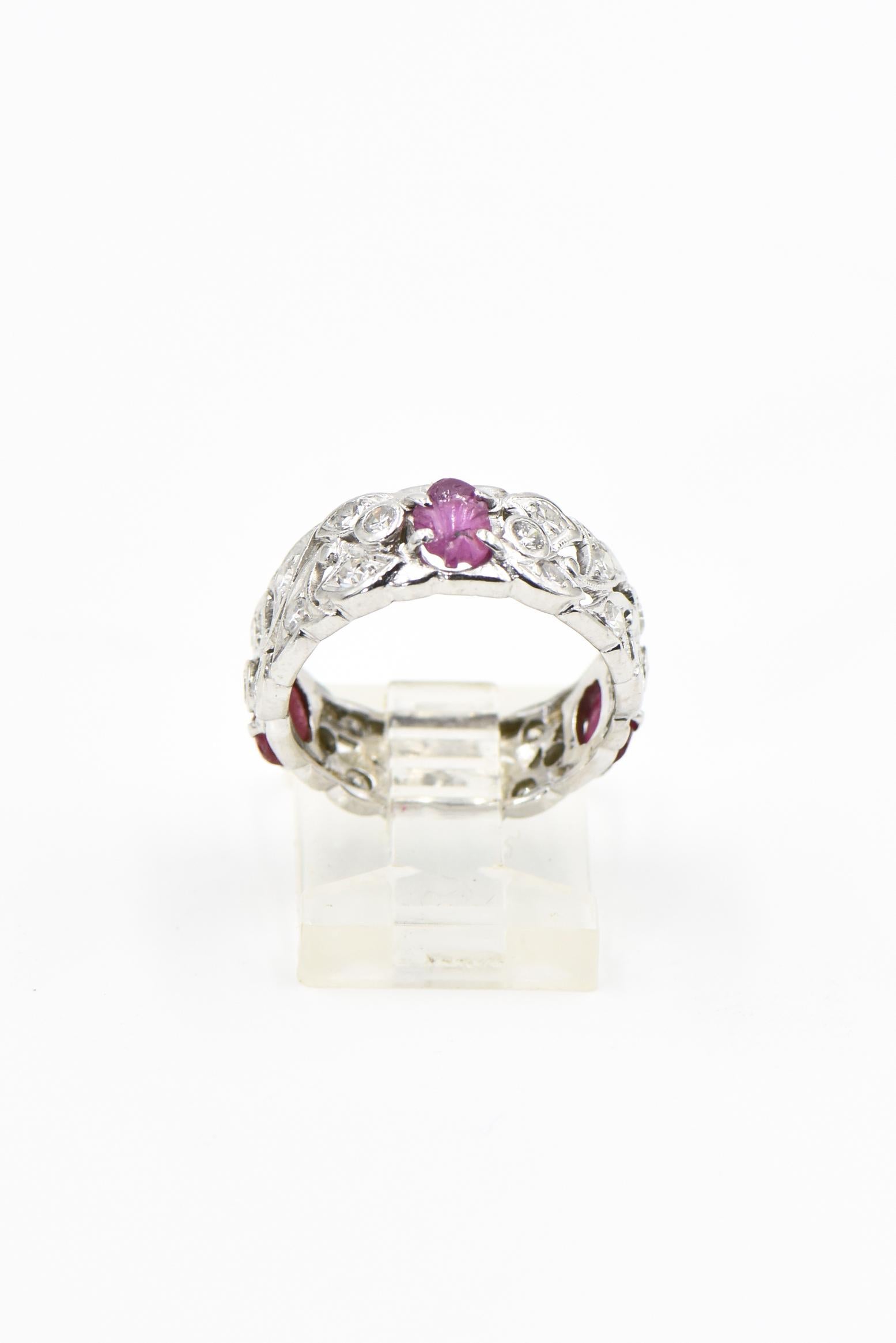 diamond and ruby eternity band