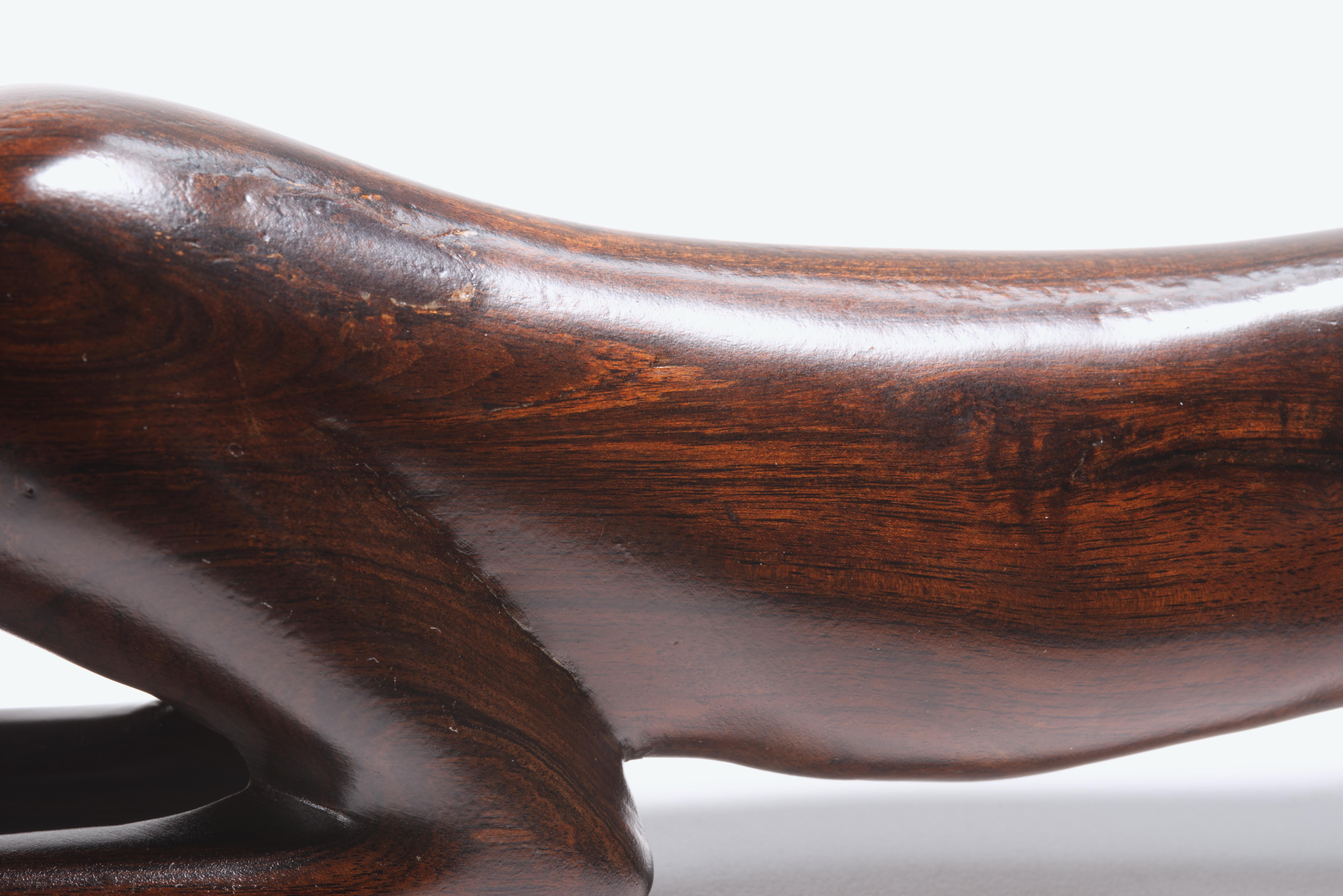 Sculpture de panthère en bois d'ébène massif sculpté Art déco en vente 2