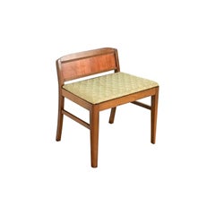 Art Deco Carved Walnut Vanity Stool  Circa 1920s