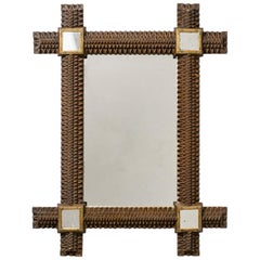 Art Deco Carved Wood Mirror, 1927