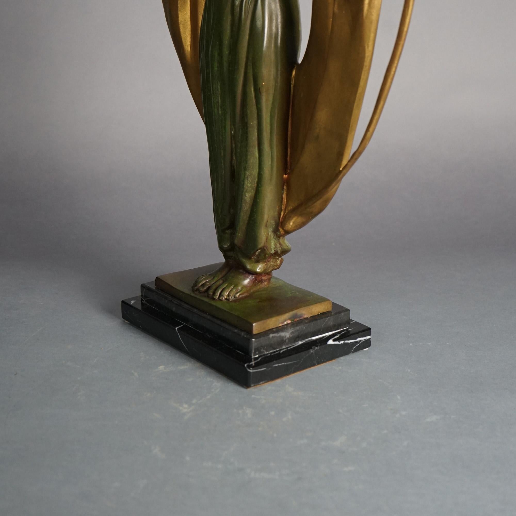 Art Deco Cast Bronze Archer Figure on Marble Base C1930 9
