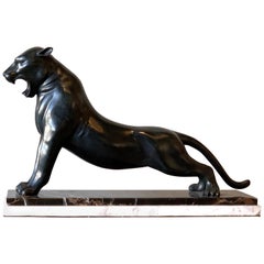 Art Deco Cast Bronze Panther