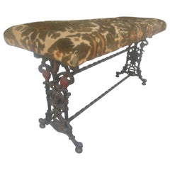 Art Deco Cast Iron Bench Seat Manner of Oscar Bach, C1925