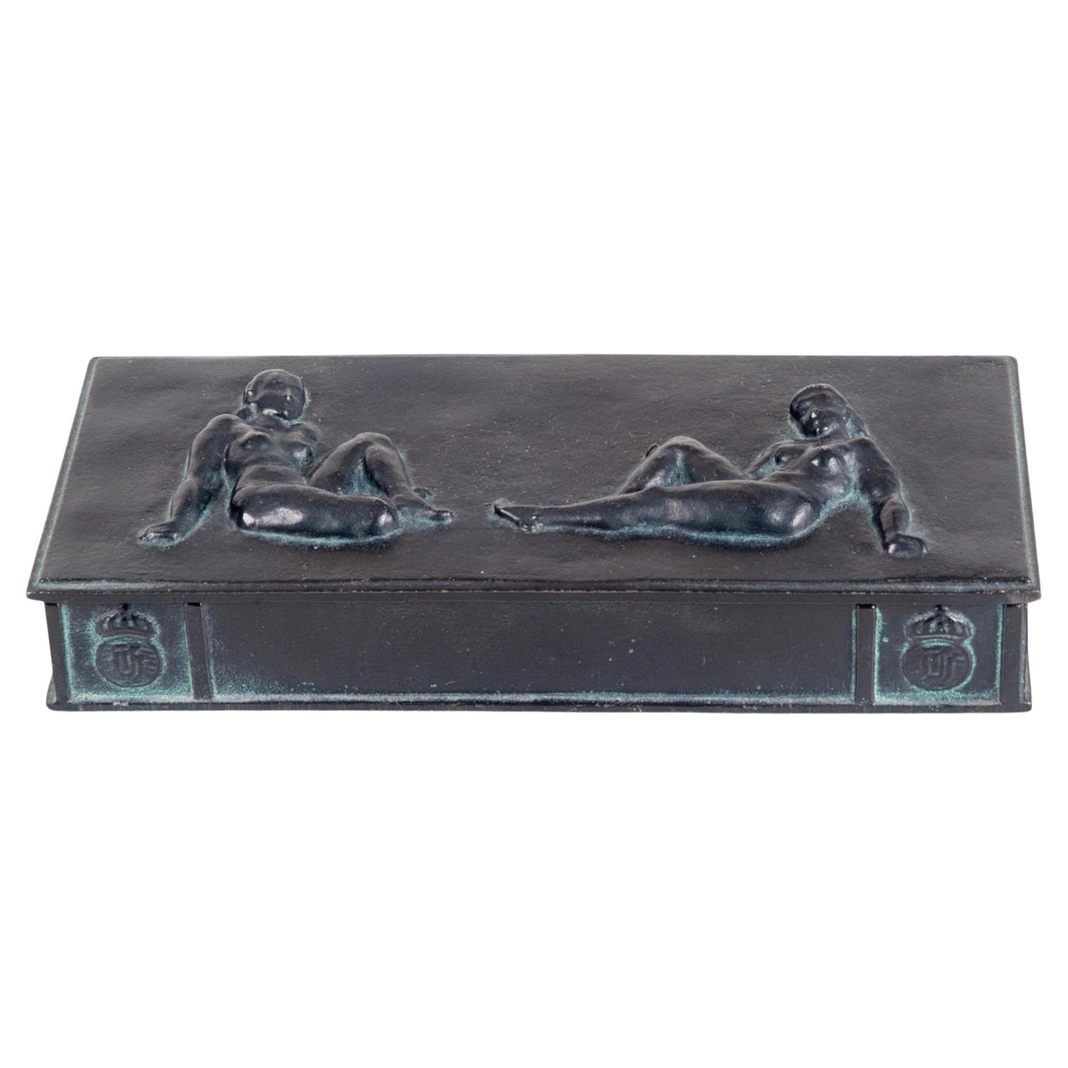 Swedish Modern Art Deco Cast Iron Box by Husqvarna, Sweden, 1930s For Sale