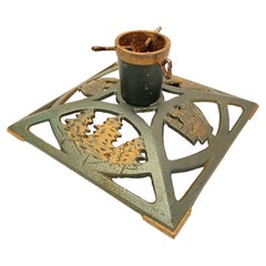 Art Deco Cast Iron Christmas Tree Stand, Vintage, German, 1930s