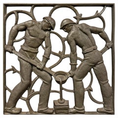 Panel de Trabajadores de Fundición de Hierro Art Decó