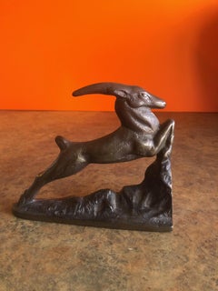 Art Deco Cast Iron Gazelle Door Stop or Bookend