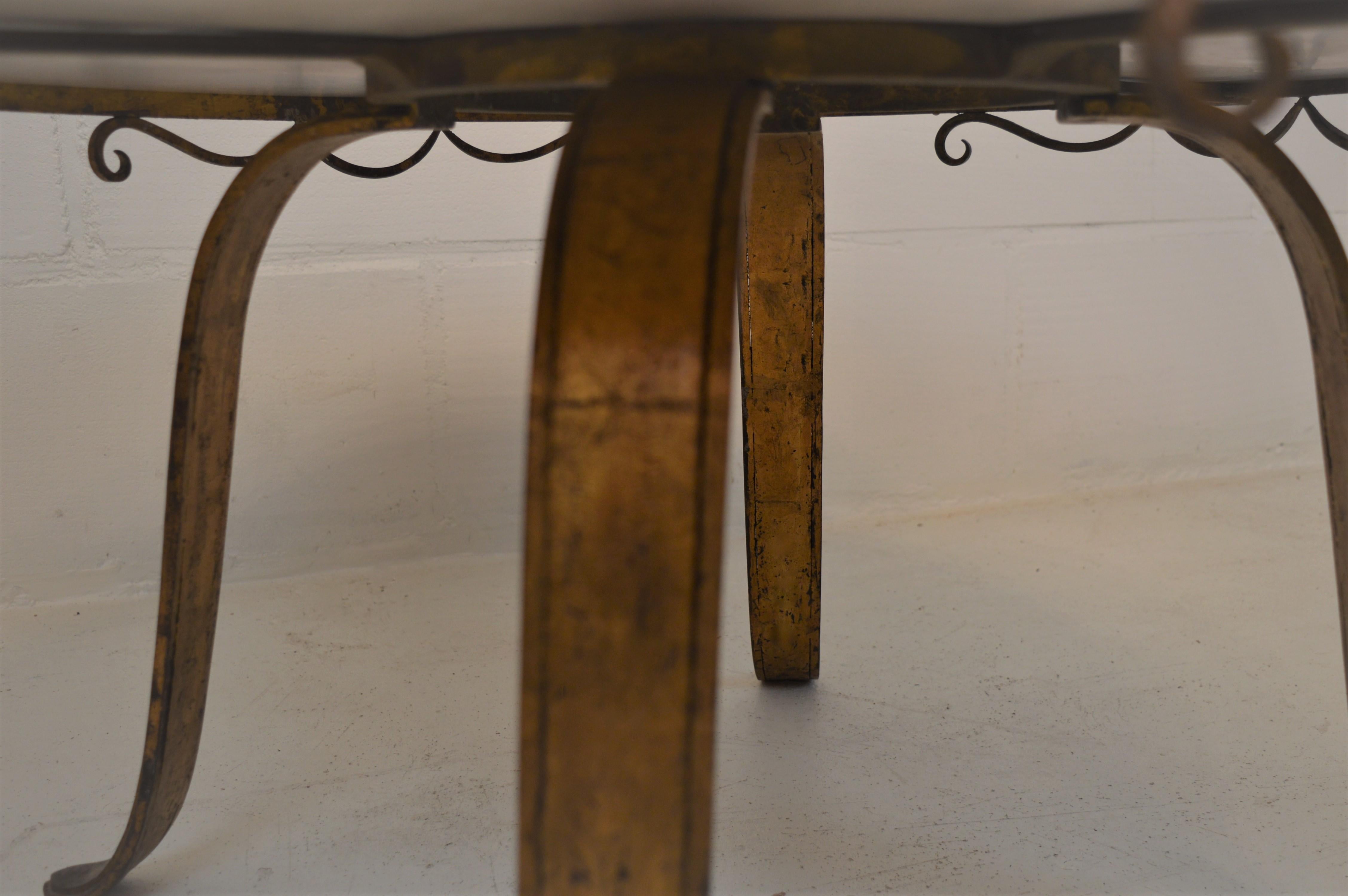 Art Deco Cast-Iron Gilded Coffee Table in the Style of Raymond Subes 7