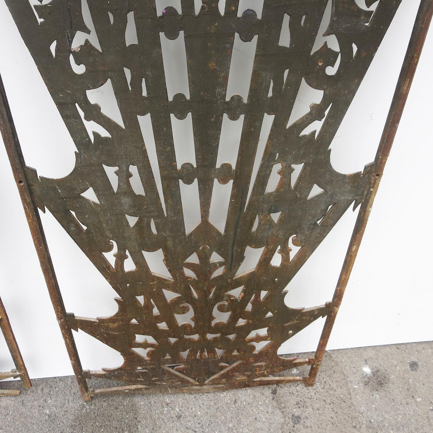 Art Deco Cast Iron Grates, Set of Two 3
