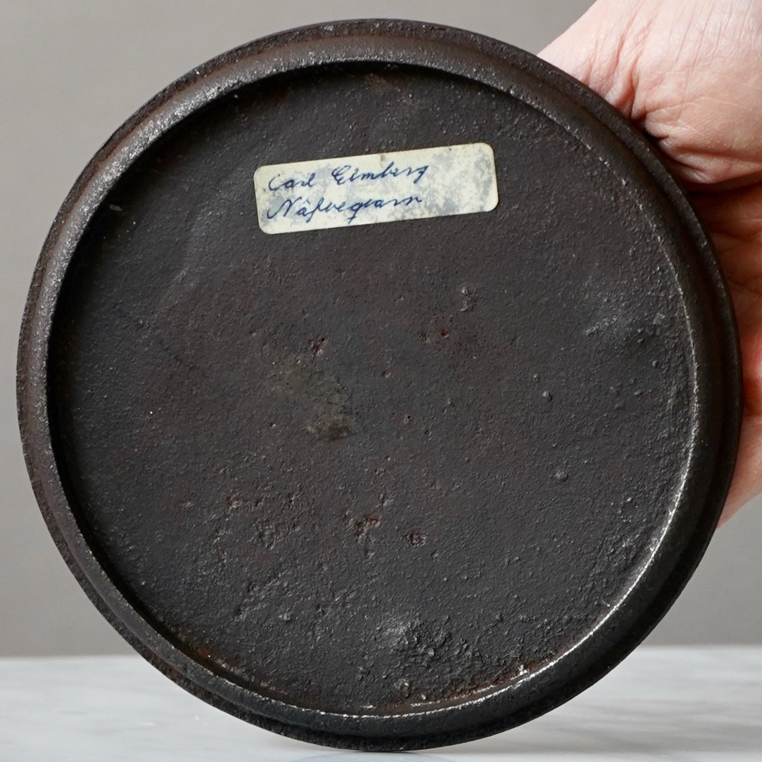 Art Deco Cast Iron Jar by Carl Elmberg, Nafveqvarns Bruk, Sweden, 1920s For Sale 11