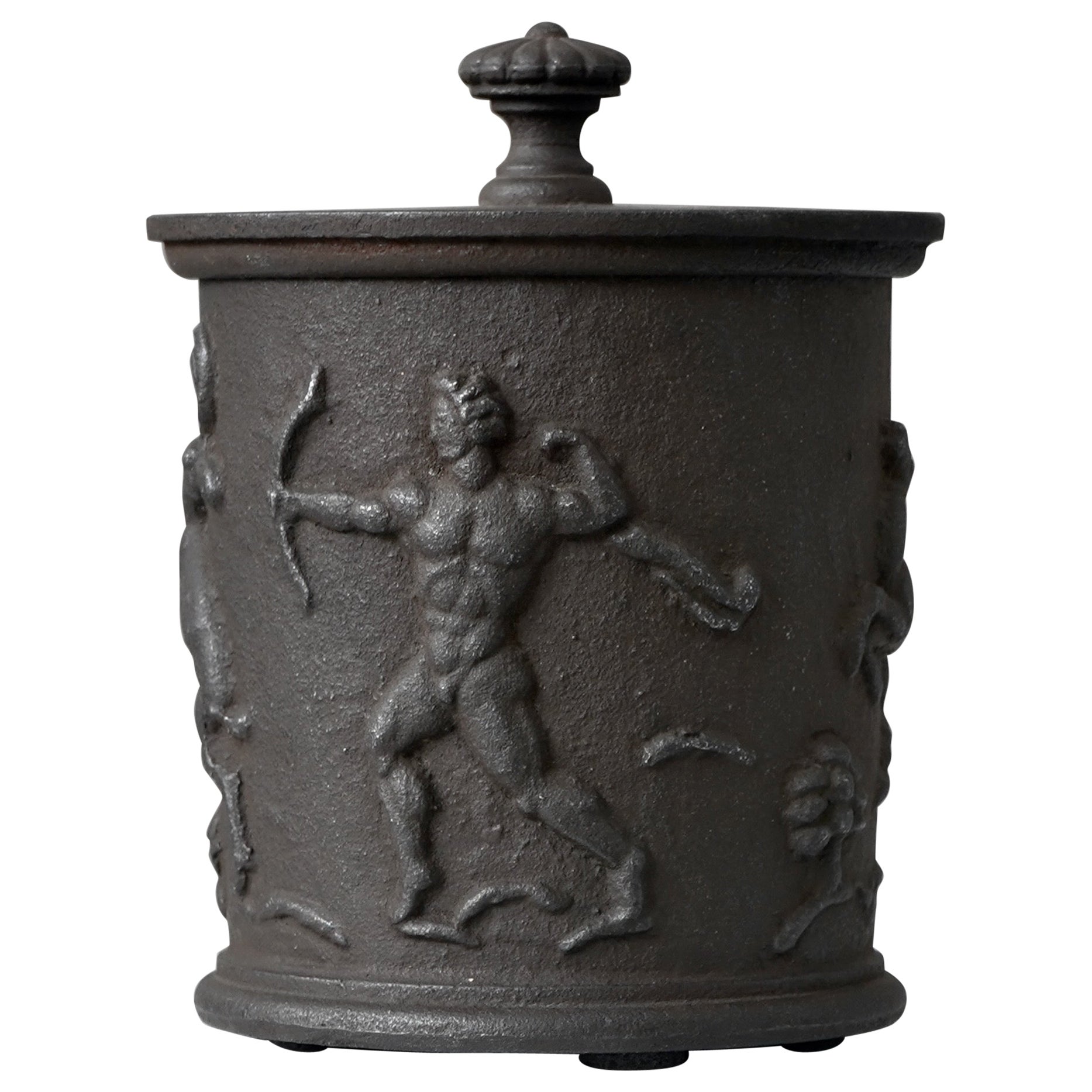 Art Deco Cast Iron Jar by Carl Elmberg, Nafveqvarns Bruk, Sweden, 1920s