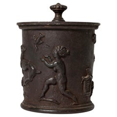 Antique Art Deco Cast Iron jar by Carl Elmberg, Näfveqvarns Bruk, Sweden, 1920s