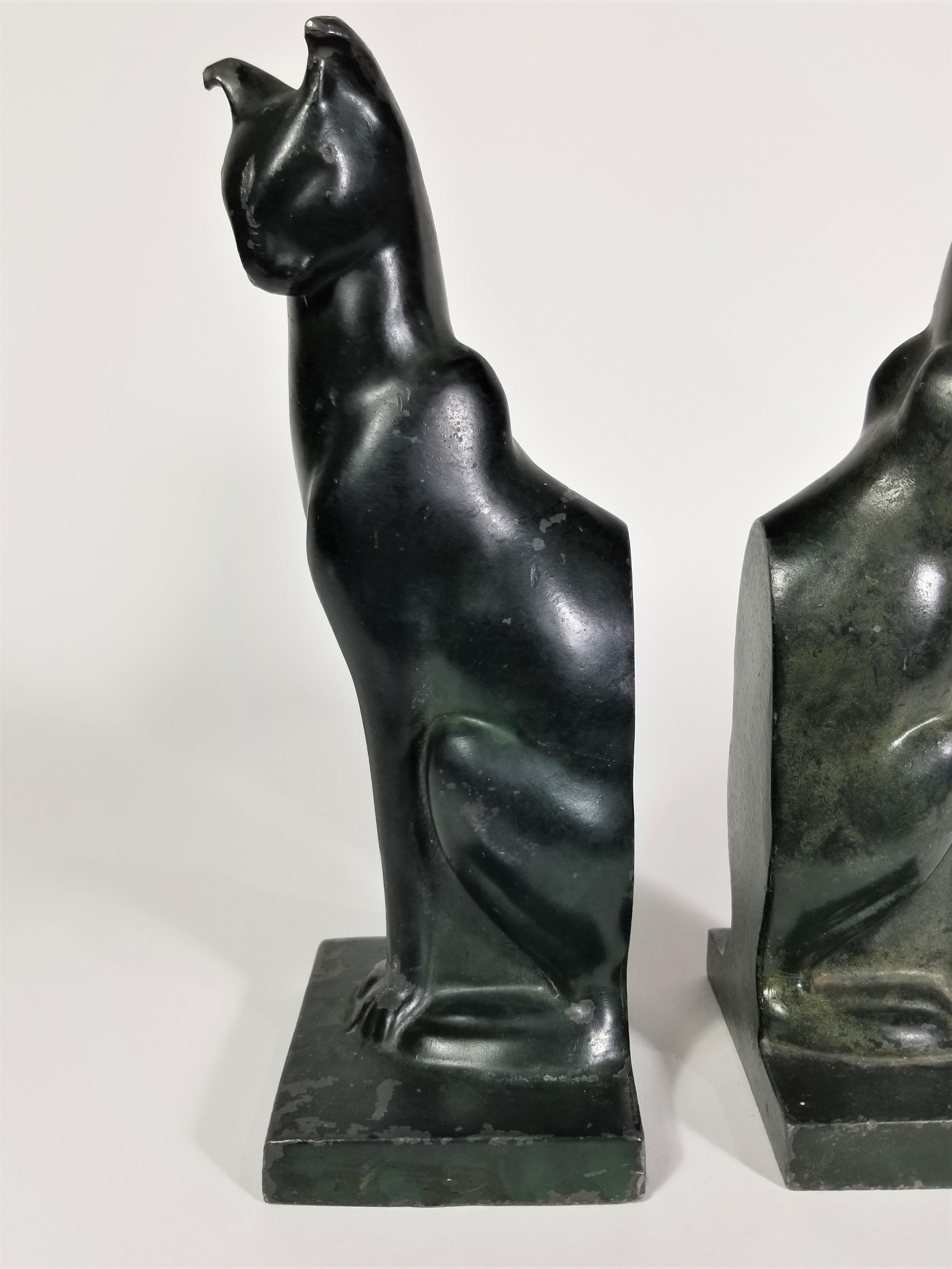cast iron cat bookends