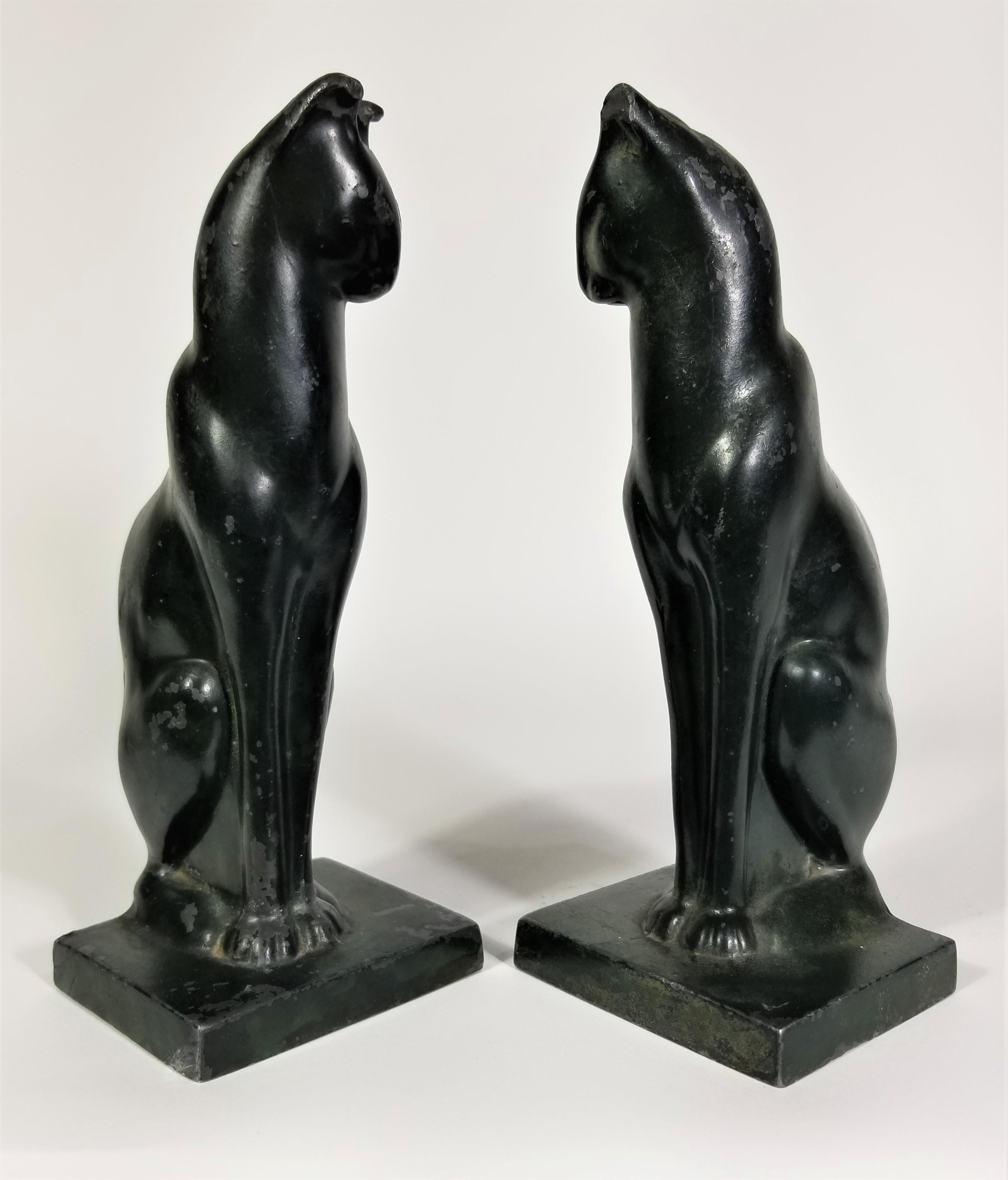 20th Century Art Deco Cast Iron Siamese Cat Bookends