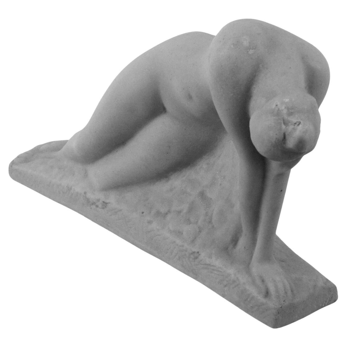 Art Deco Cast Marble Stone "The Awakening" by Vincent Glinsky For Sale