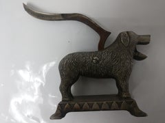 Art Deco Cast Nickel Retriever Nut Cracker C1940