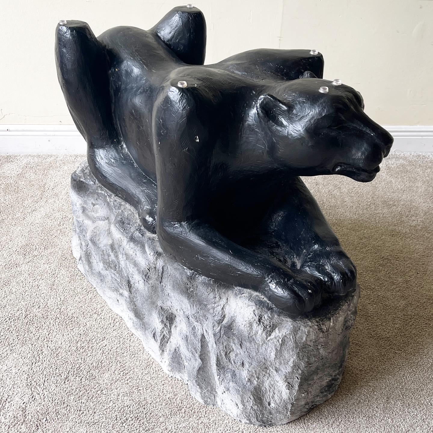 Art Deco Cast Resin Black Panther Dining Table 4