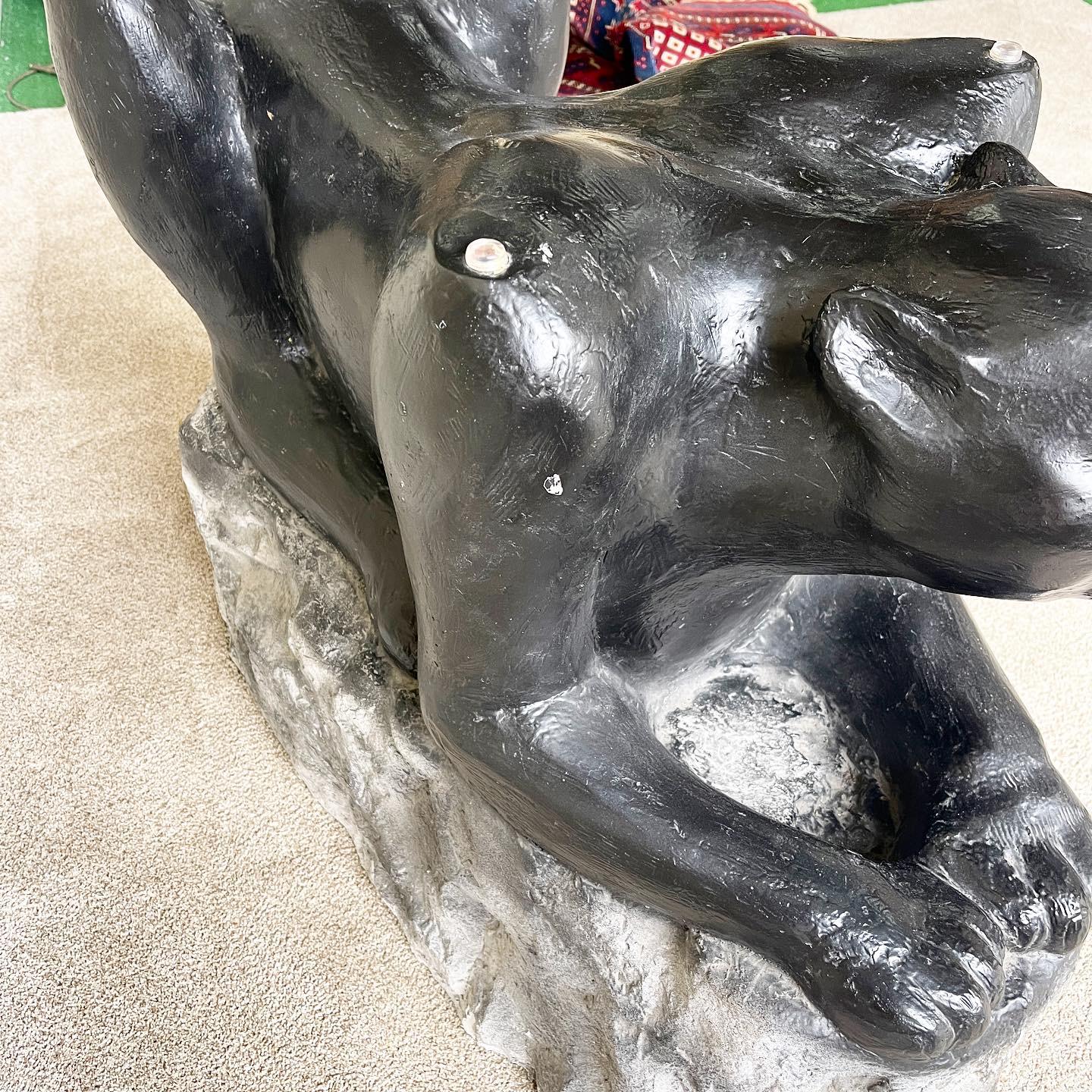 Art Deco Cast Resin Black Panther Dining Table 1