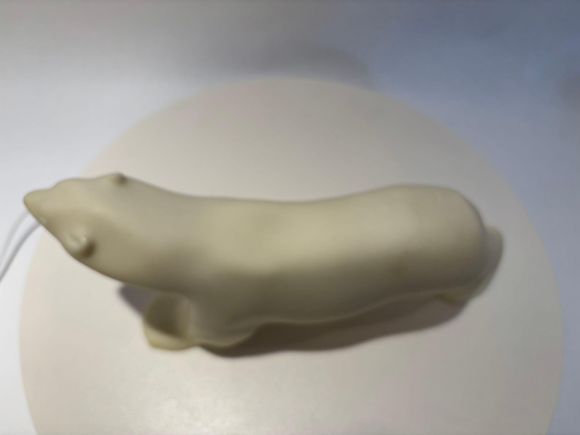 Calco Scultura di orso polare bianco in resina Art Déco di Francois Pompon in vendita