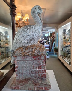 Art Deco Cast Stone Stork Sculpture, Garden Ornament, 1920s, Cape Cod