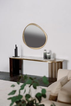 Art Deco Castelo Brass Console Table, Ebonized Beech, Handmade by Greenapple