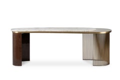 Art Deco Castelo Quartz Console Table, Patagonia Granite, Handmade by Greenapple