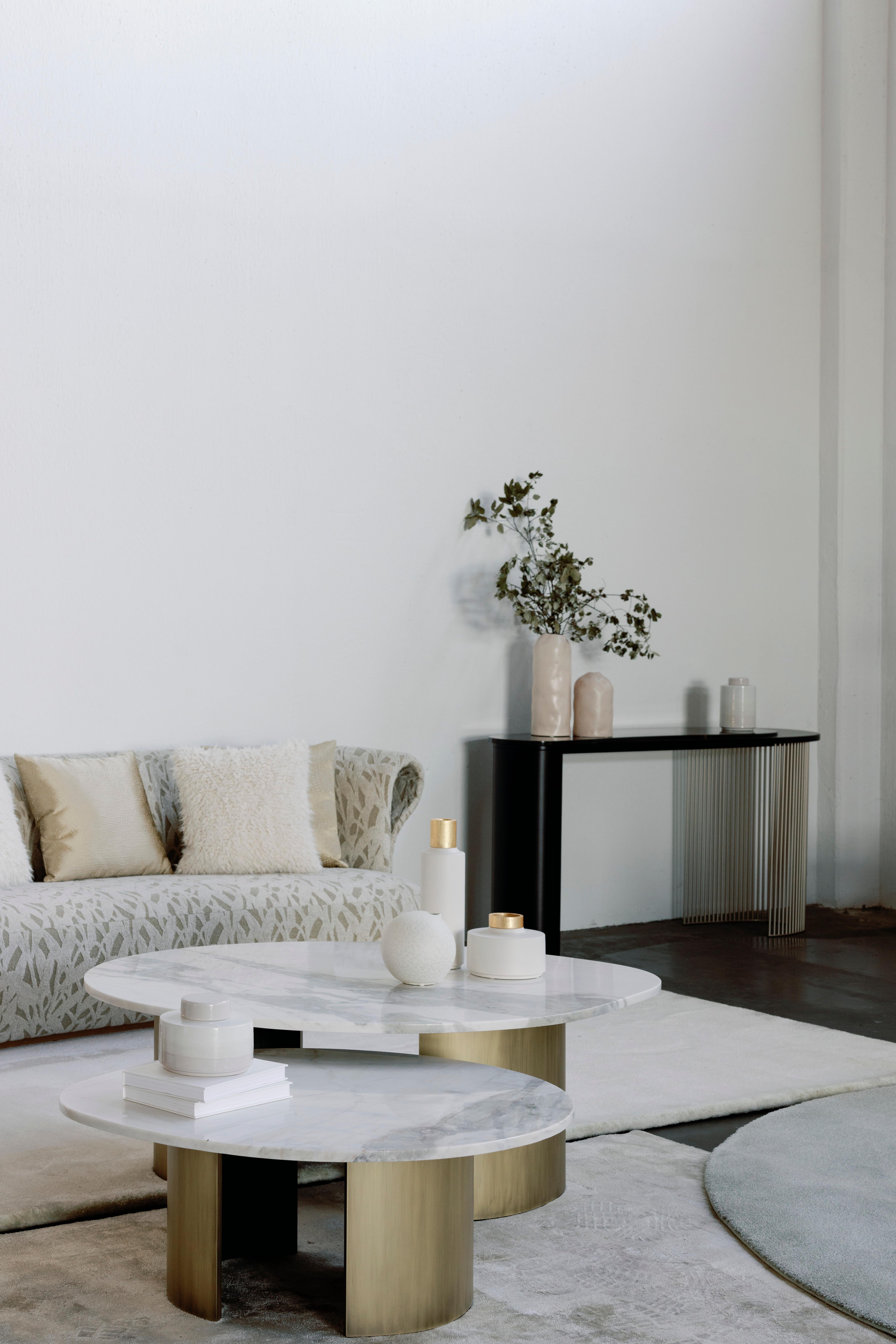 Art déco-Konsolentisch Castelo, Sahara Noir, Champagner, handgefertigt von Greenapple im Angebot 7