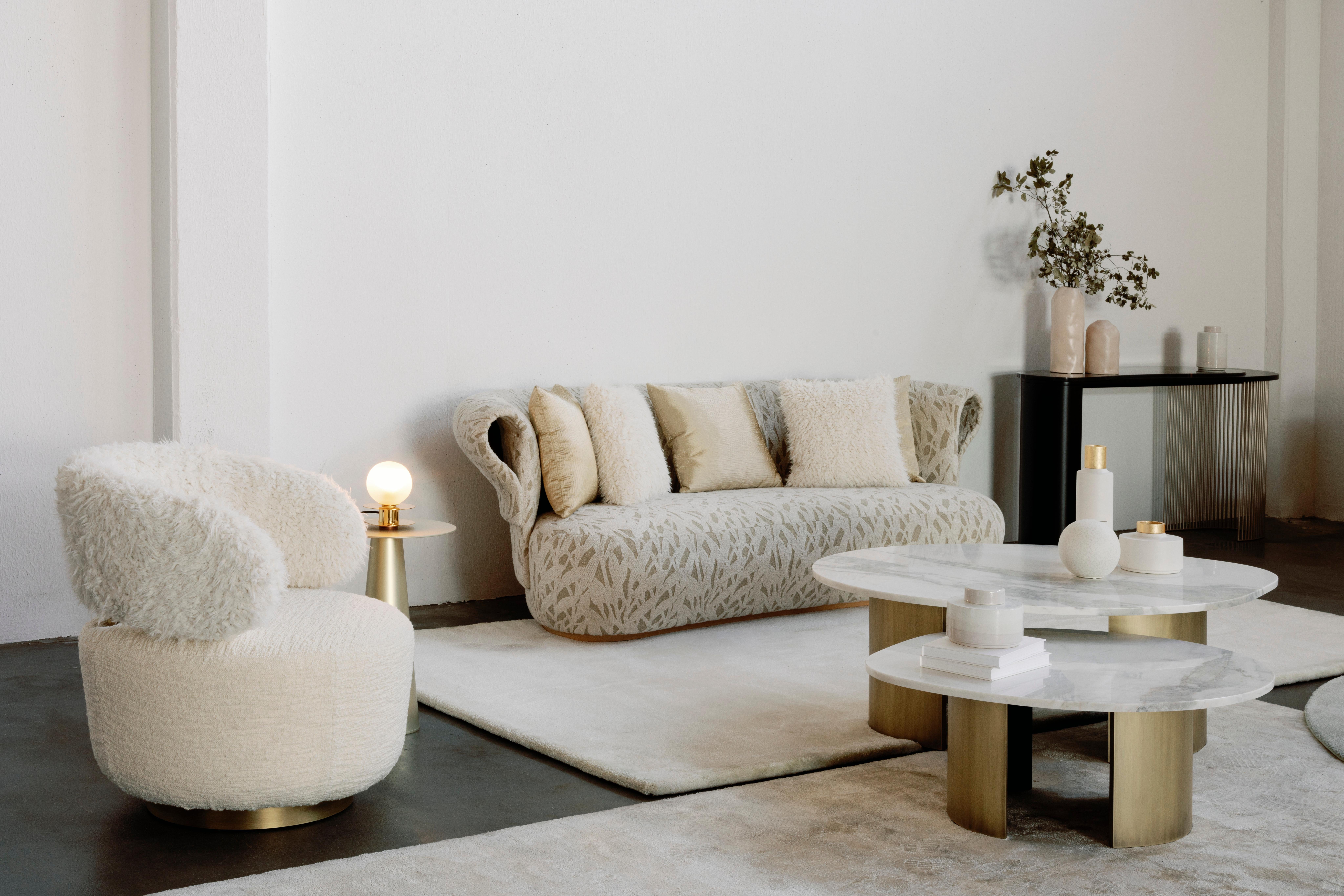 Art déco-Konsolentisch Castelo, Sahara Noir, Champagner, handgefertigt von Greenapple im Angebot 8