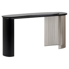 Art déco-Konsolentisch Castelo, Sahara Noir, Champagner, handgefertigt von Greenapple