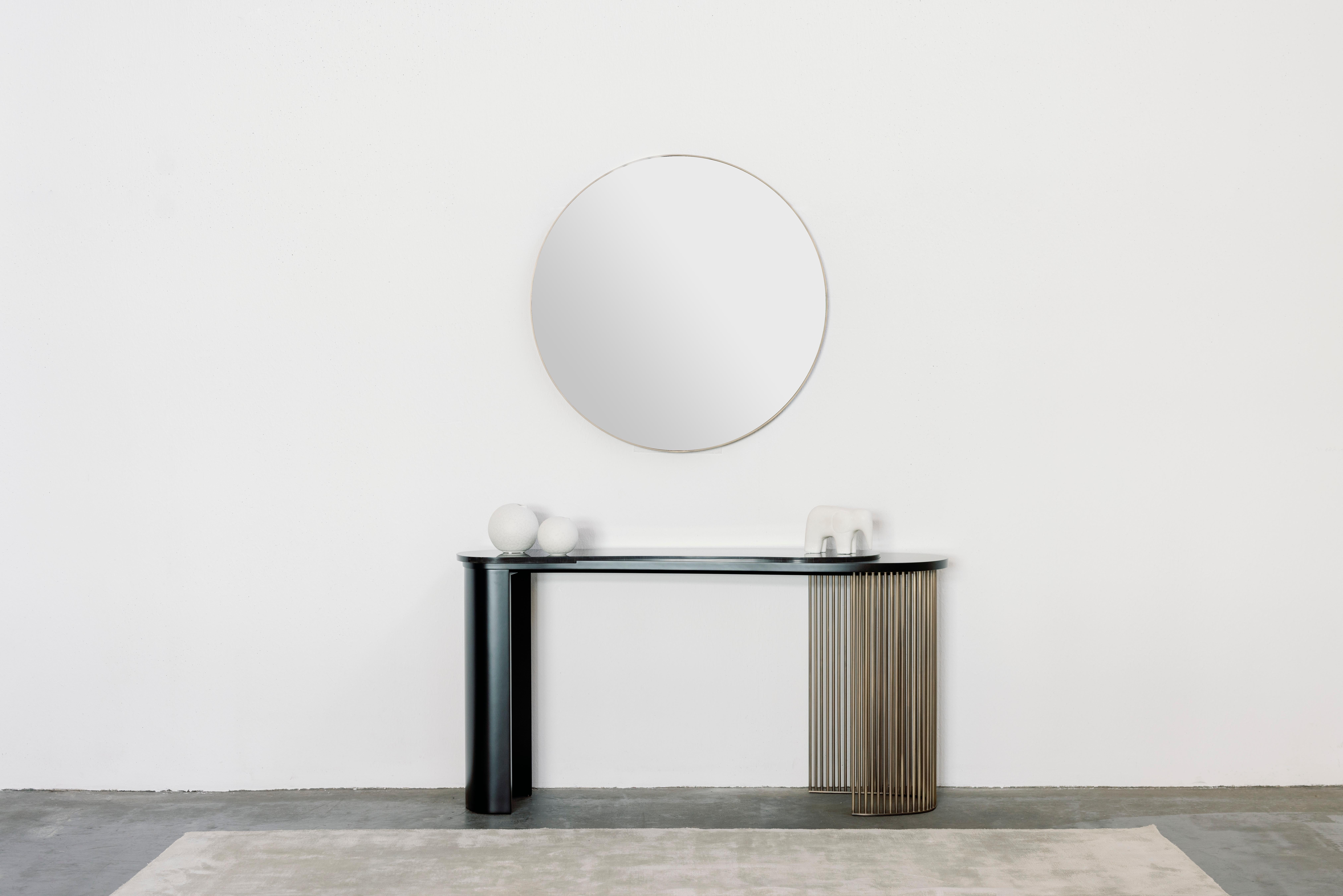 Art Deco Castelo Console Table, Sahara Noir Marble, Brass, Handmade Greenapple For Sale 4