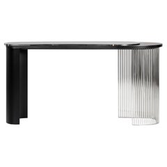 Art Deco Castelo Marble Console Table, Sahara Noir, Handmade by Greenapple
