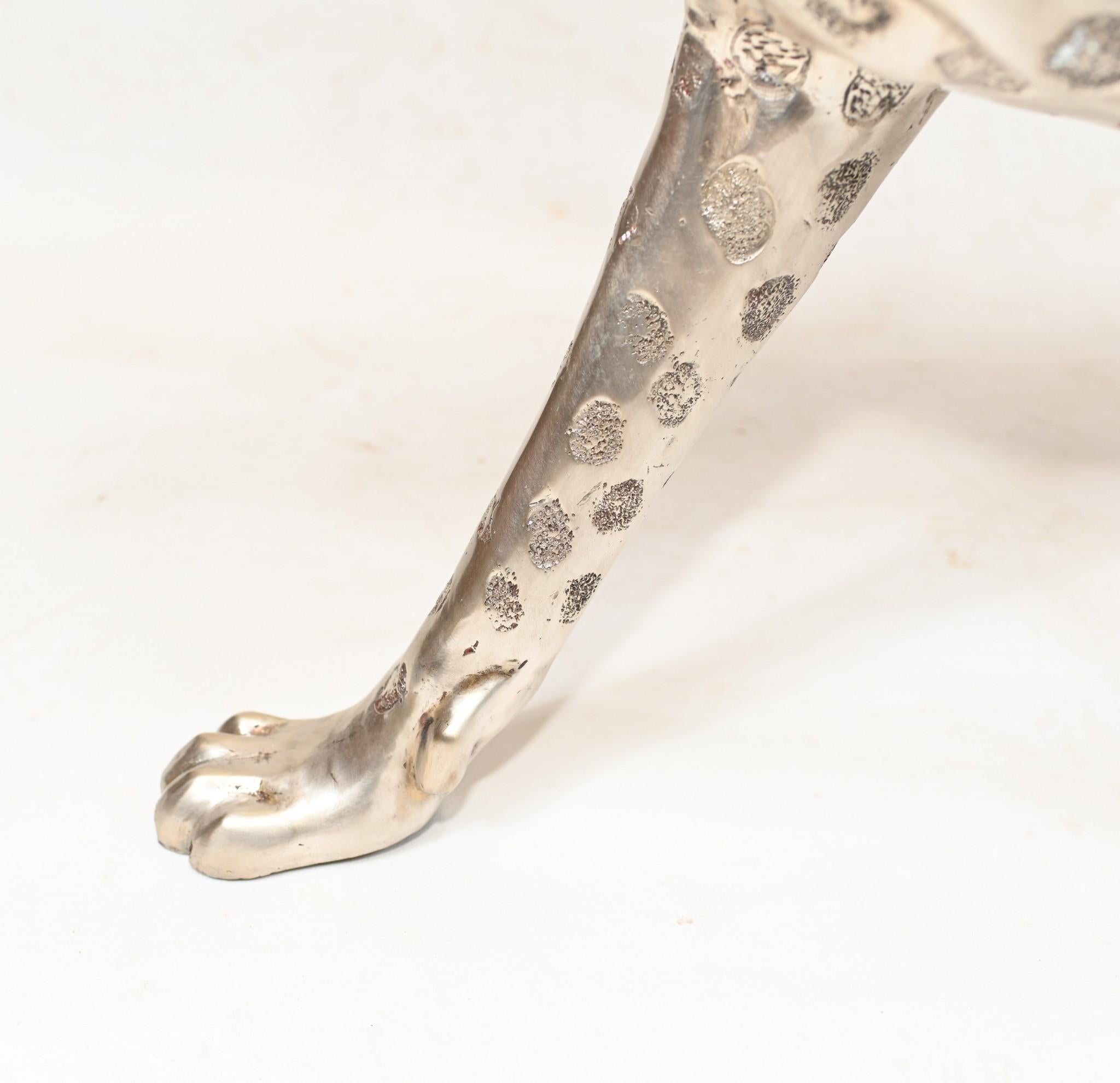 Late 20th Century Art Deco Cat Large Bronze Cheetah Statue Panther