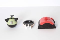 Art Deco Catalin / Bakelite Collection Three Iconic Design Tableware Items