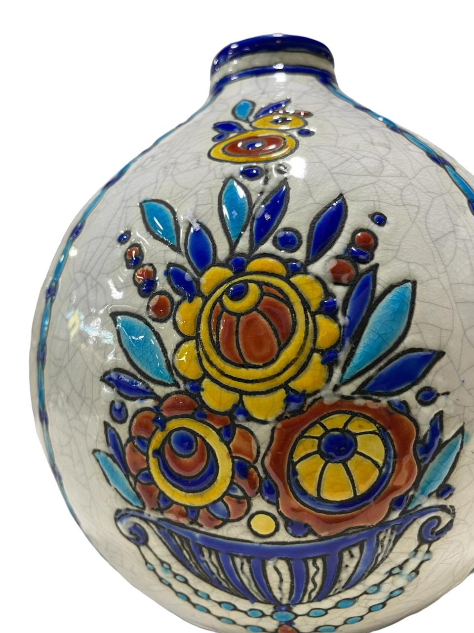 ART DECO CATTEAU Charles Egg Shape Vase D944 1925/1926 For Sale 2