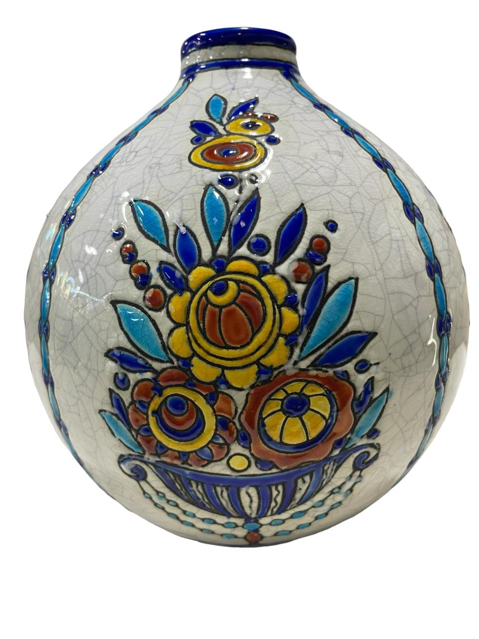 ART DECO CATTEAU Charles Egg Shape Vase D944 1925/1926 For Sale 3