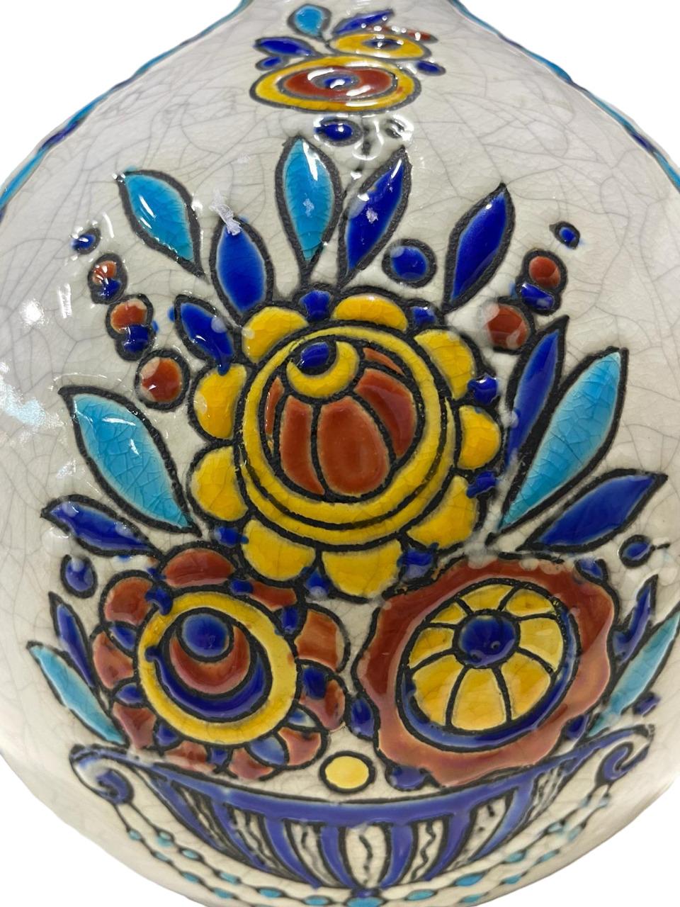 Belgian ART DECO CATTEAU Charles Egg Shape Vase D944 1925/1926 For Sale
