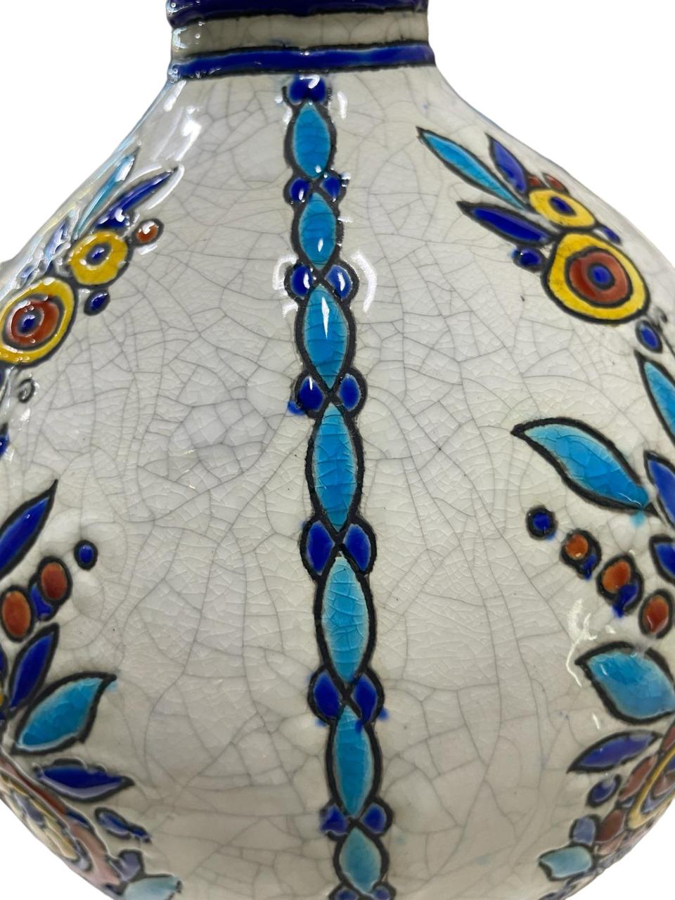 Ceramic ART DECO CATTEAU Charles Egg Shape Vase D944 1925/1926 For Sale