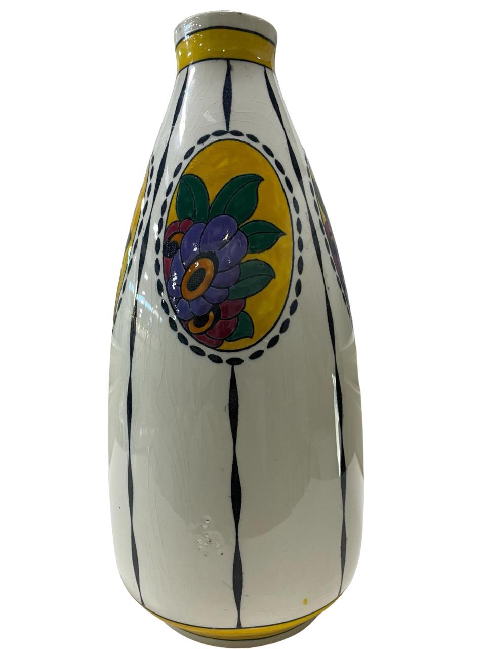 ART DECO CATTEAU Charles for Boch Keramis F781 Vase 1923. For Sale 2