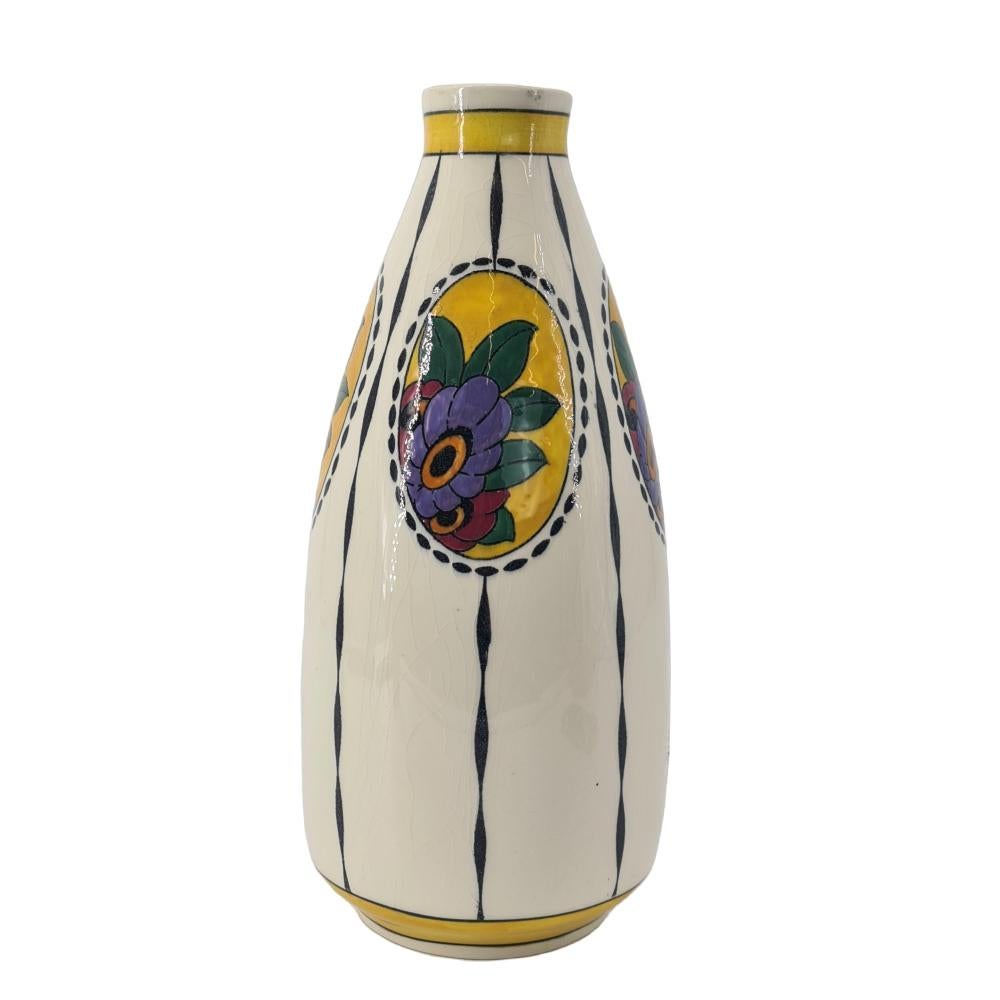 Glazed ART DECO CATTEAU Charles for Boch Keramis F781 Vase 1923. For Sale