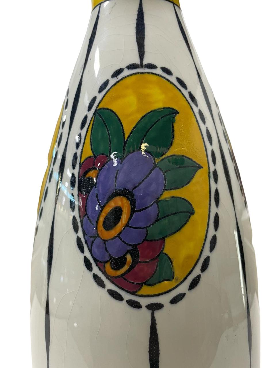 Début du 20ème siècle Vase ART DECO CATTEAU Charles pour Boch Keramis F781 1923. en vente
