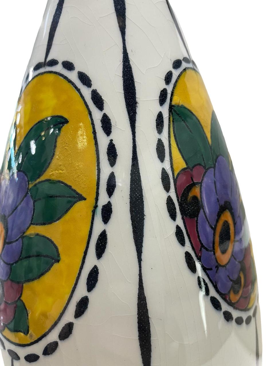Ceramic ART DECO CATTEAU Charles for Boch Keramis F781 Vase 1923. For Sale